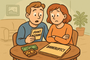 Married couple has a joint bank account and is looking to file bankruptcy